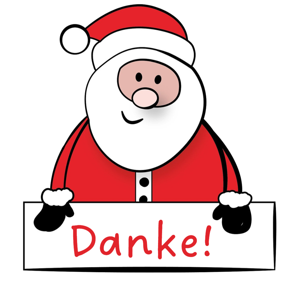 Clipart Nikolaus mit Danke-Schild